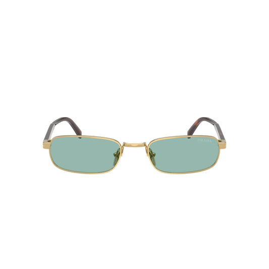 Occhiali da sole Prada PR B54S 5AK40K Gold Petroleum Green rettangolari