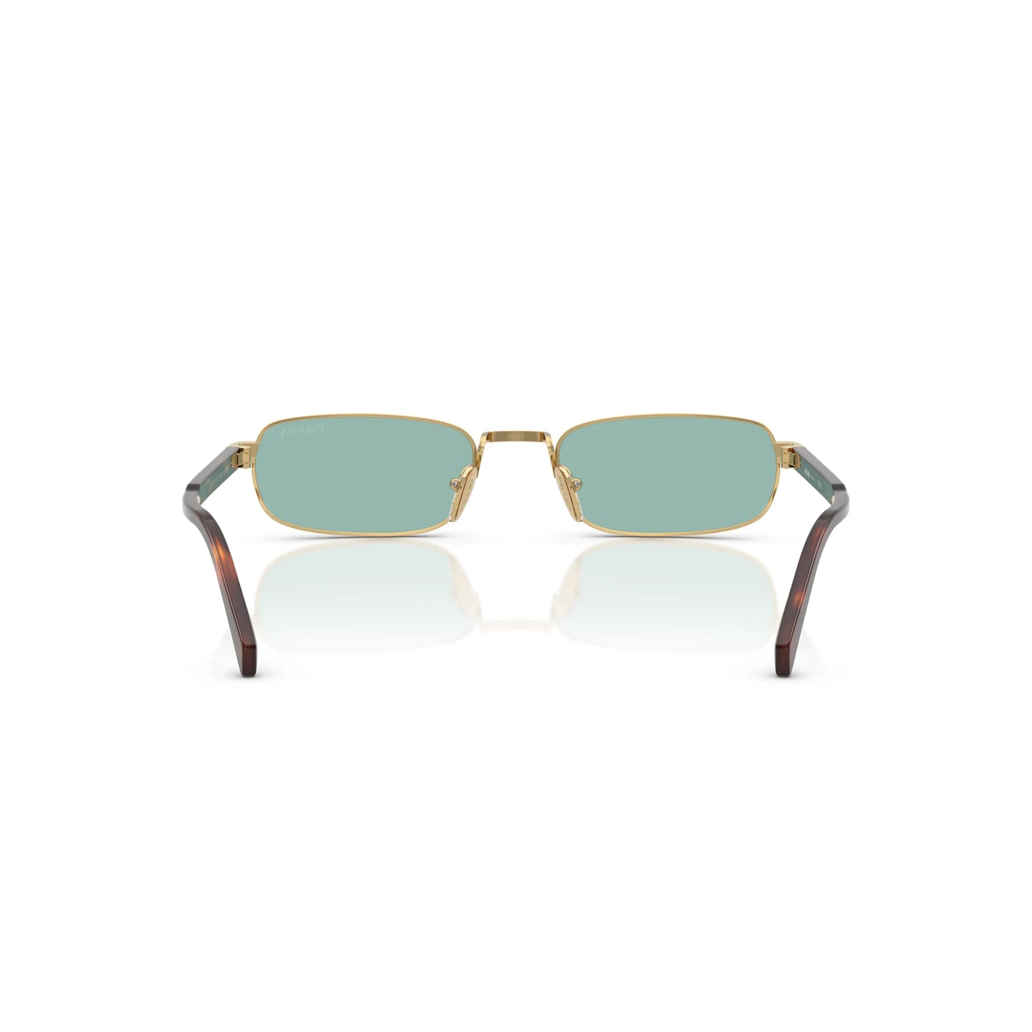 Occhiali da sole Prada PR B54S 5AK40K Gold Petroleum Green rettangolari -dettagli1