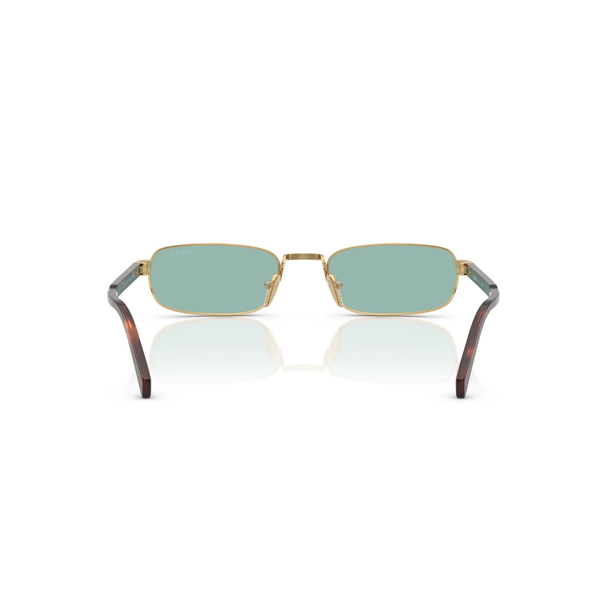 Occhiali da sole Prada PR B54S 5AK40K Gold Petroleum Green rettangolari -dettagli1