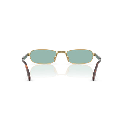Occhiali da sole Prada PR B54S 5AK40K Gold Petroleum Green rettangolari -dettagli1