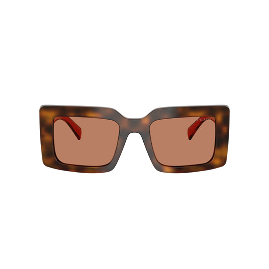 Occhiali da sole Prada PR D01S 01K90Q Juniper Tortoise Cotto Brown rettangolari