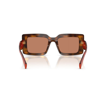 Occhiali da sole Prada PR D01S 01K90Q Juniper Tortoise Cotto Brown rettangolari -dettagli1