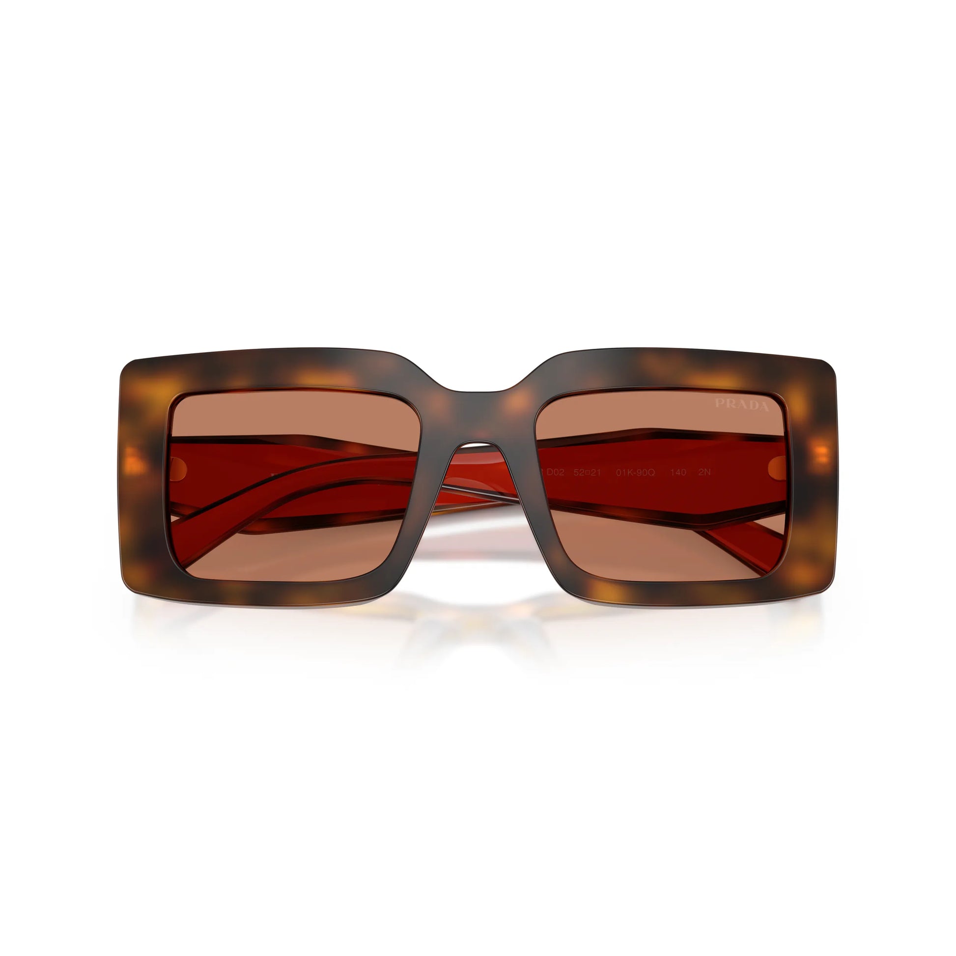 Occhiali da sole Prada PR D01S 01K90Q Juniper Tortoise Cotto Brown rettangolari -dettagli2