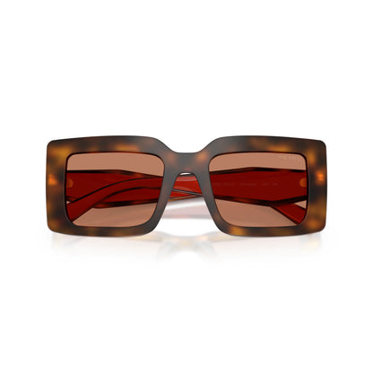 Occhiali da sole Prada PR D01S 01K90Q Juniper Tortoise Cotto Brown rettangolari -dettagli2