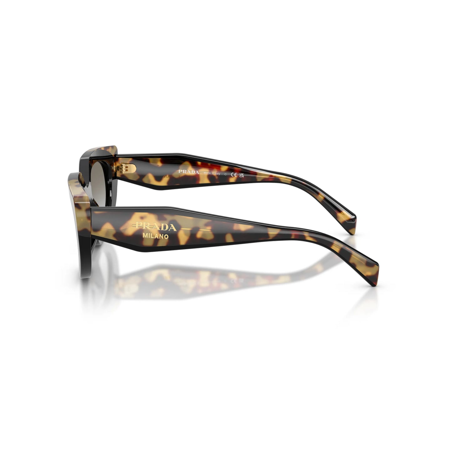 Occhiali da sole Prada PR D02S 0CD80L Nero Tartarugato Medio Grey Gradient ovali -dettagli