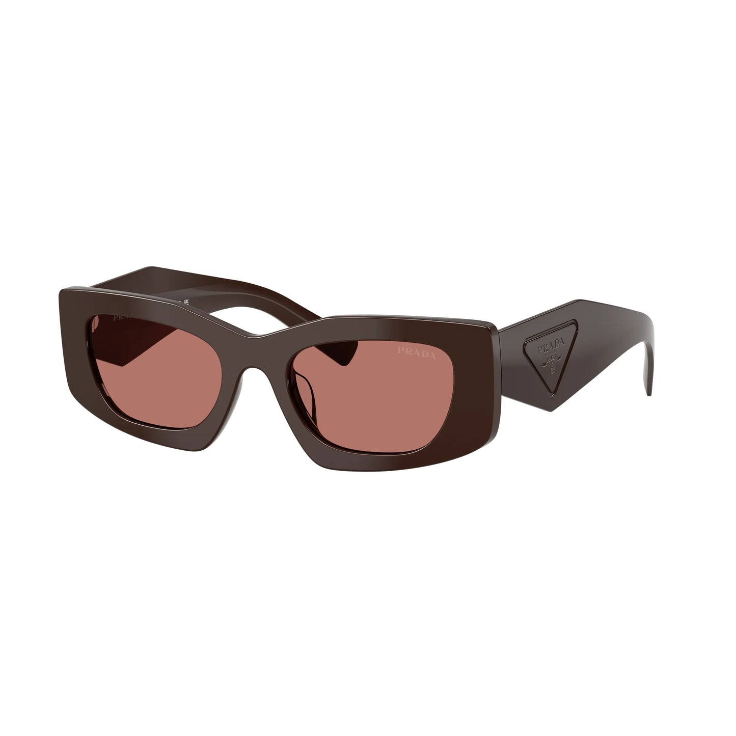 Occhiali da sole Prada PR D03SD 27I80W Cigar Bordeaux rettangolari -laterale