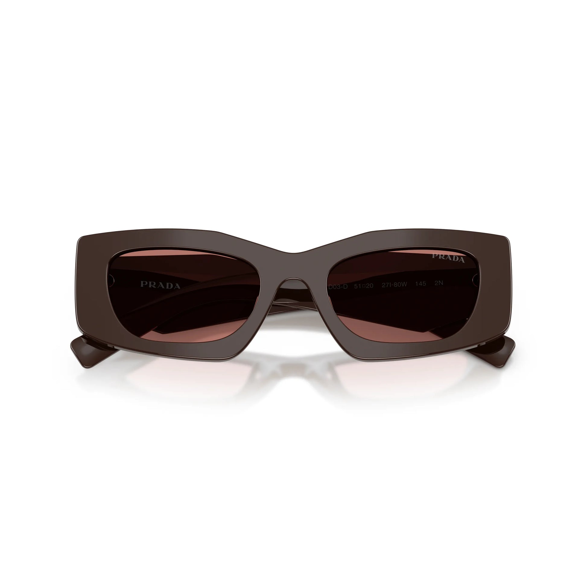 Occhiali da sole Prada PR D03SD 27I80W Cigar Bordeaux rettangolari -dettagli2