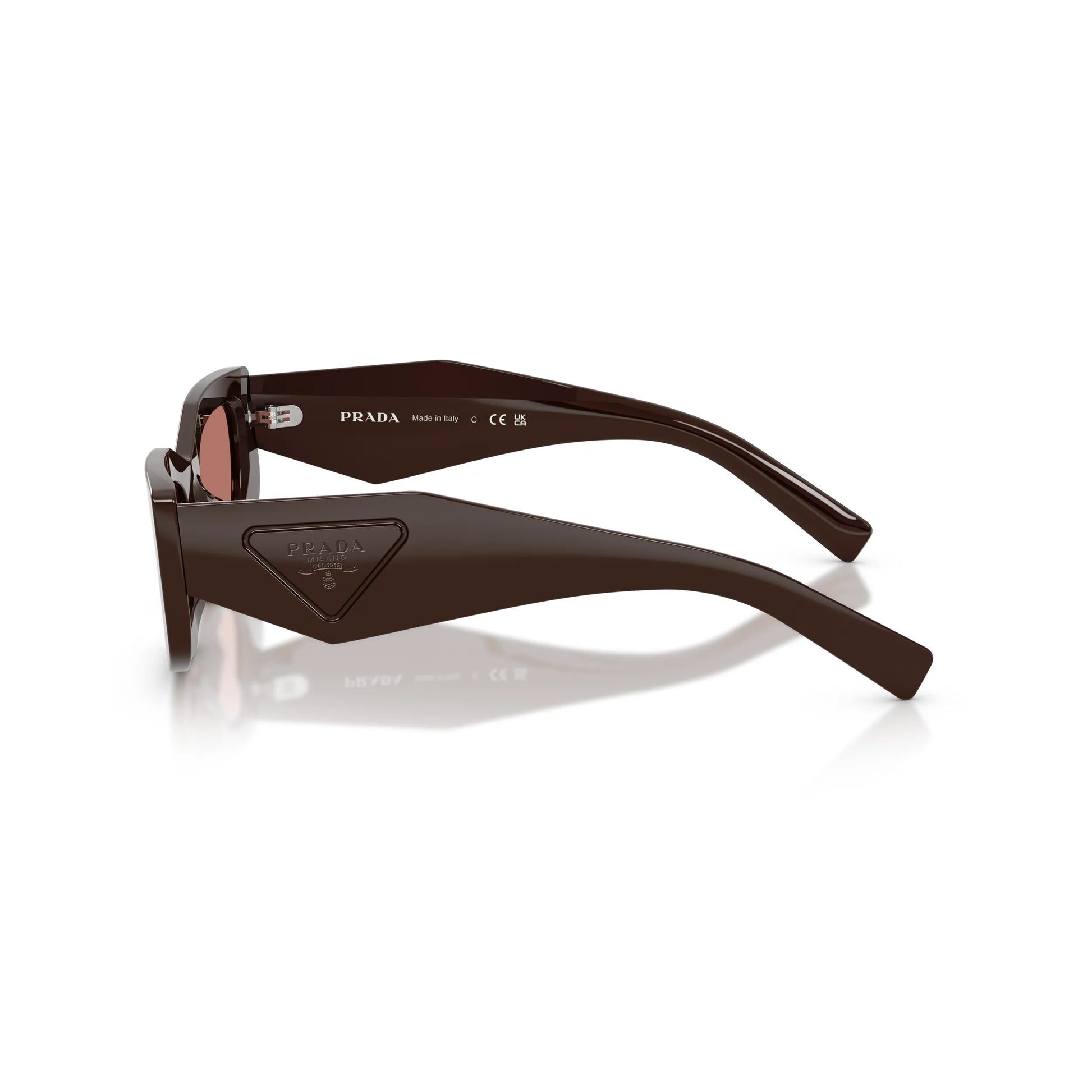 Occhiali da sole Prada PR D03SD 27I80W Cigar Bordeaux rettangolari -dettagli