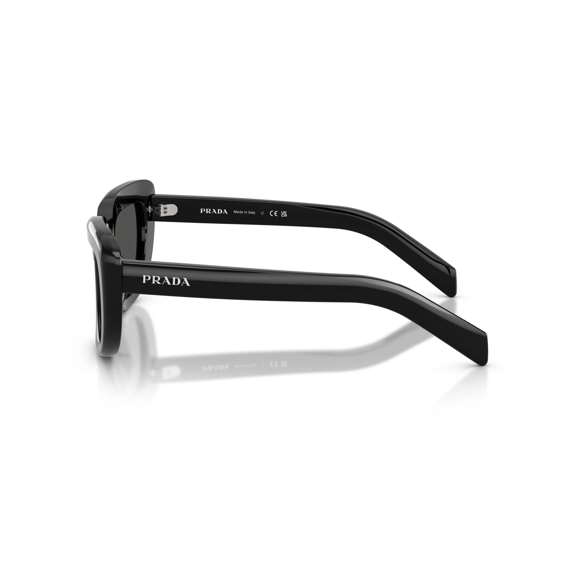 Occhiali da sole Prada PR D07S 16K08Z Black Grey rettangolari -dettagli