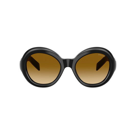 Occhiali da sole Prada PR D08SU 16K10X Black Yellow Brown Gradient rotondi