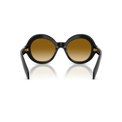 Occhiali da sole Prada PR D08SU 16K10X Black Yellow Brown Gradient rotondi -dettagli1