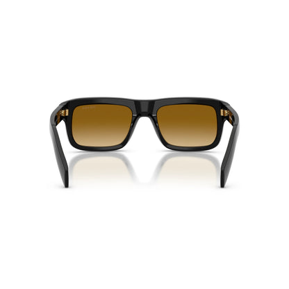 Occhiali da sole Prada PR D11S 16K10X Black Yellow Brown Gradient rettangolari -dettagli1