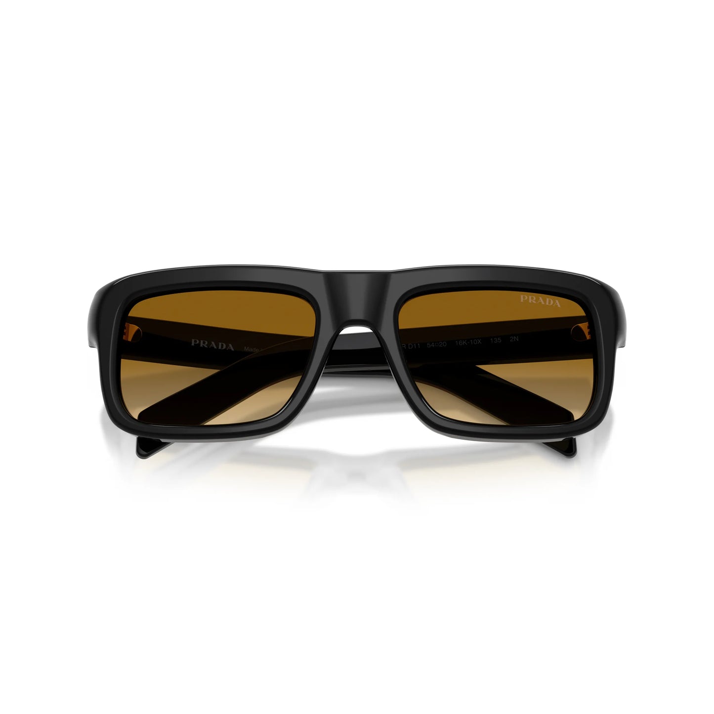 Occhiali da sole Prada PR D11S 16K10X Black Yellow Brown Gradient rettangolari -dettagli2