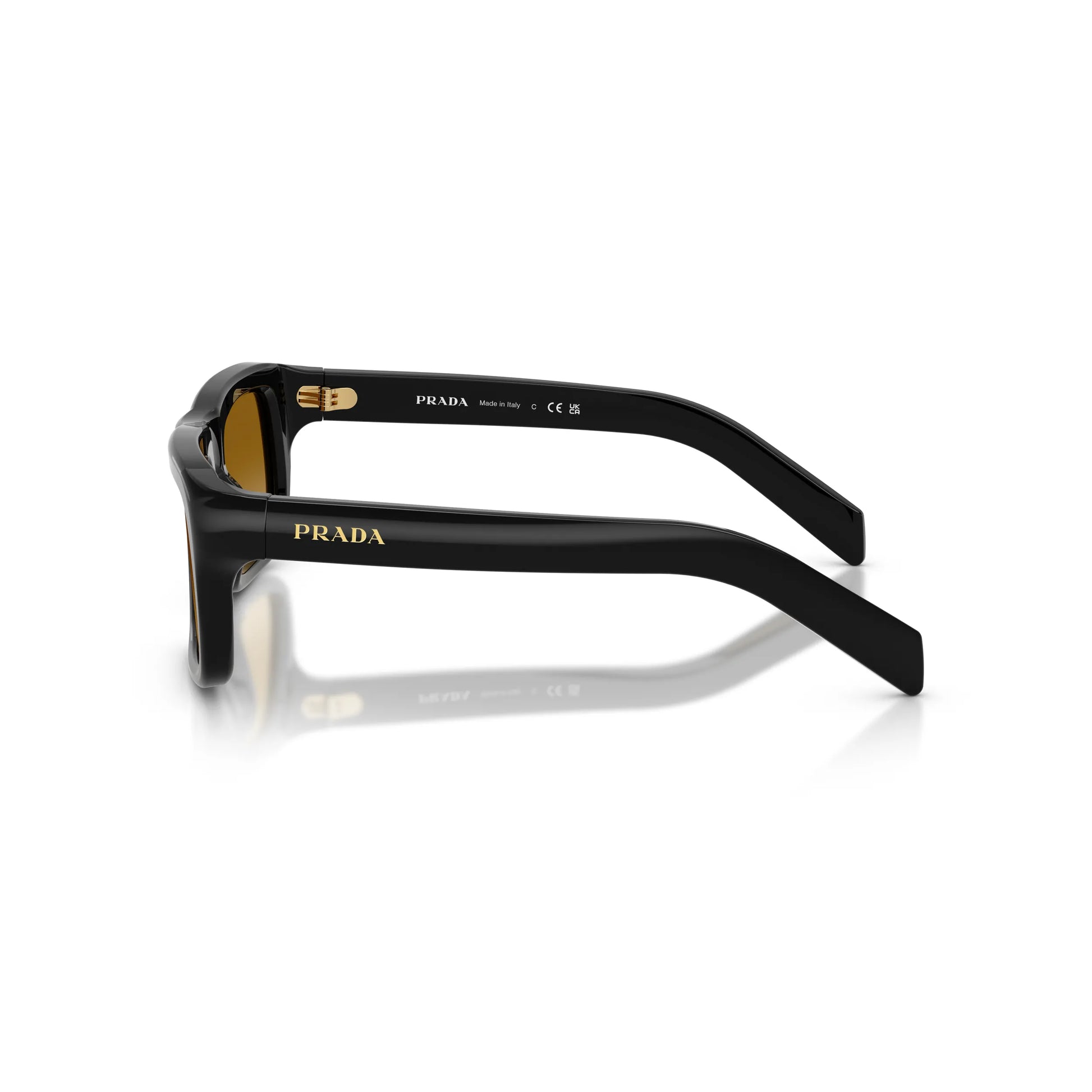 Occhiali da sole Prada PR D11S 16K10X Black Yellow Brown Gradient rettangolari -dettagli