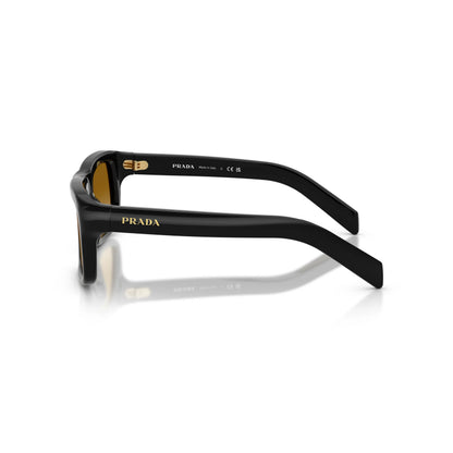 Occhiali da sole Prada PR D11S 16K10X Black Yellow Brown Gradient rettangolari -dettagli