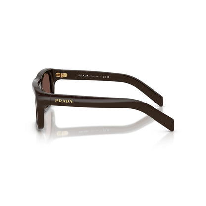 Occhiali da sole Prada PR D11S 27I90W Cigar Chocolate Black rettangolari -laterale