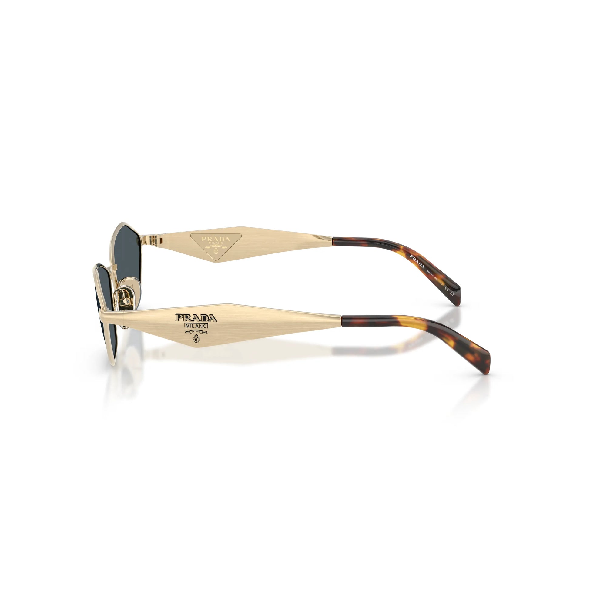 Occhiali da sole Prada PR D50S ZVN70B Oro Pallido Grey squadrati -dettagli