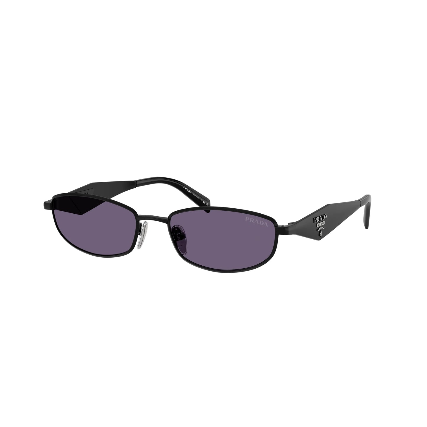 Occhiali da sole Prada PR D51S 7AB70W Nero Satinato Mora ovali -laterale