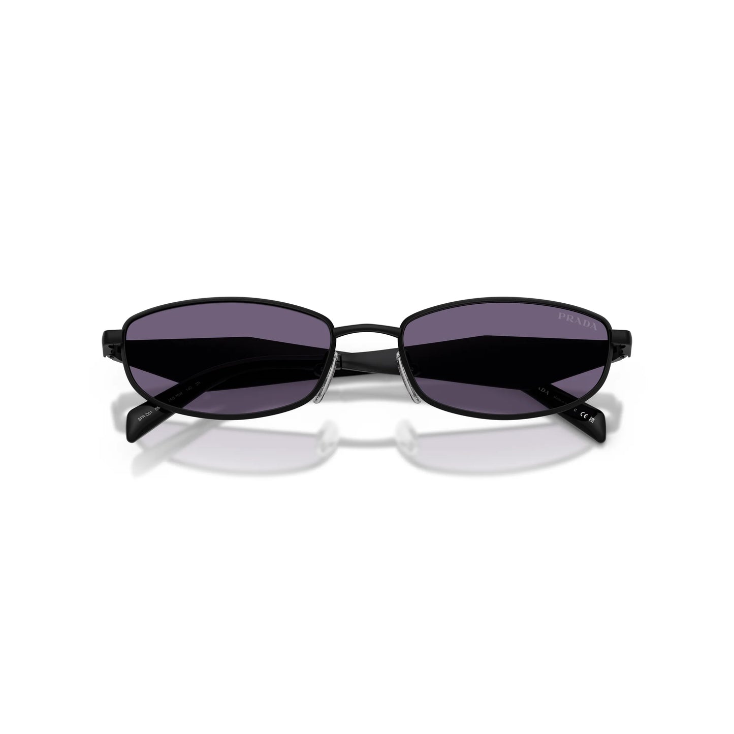 Occhiali da sole Prada PR D51S 7AB70W Nero Satinato Mora ovali -dettagli2
