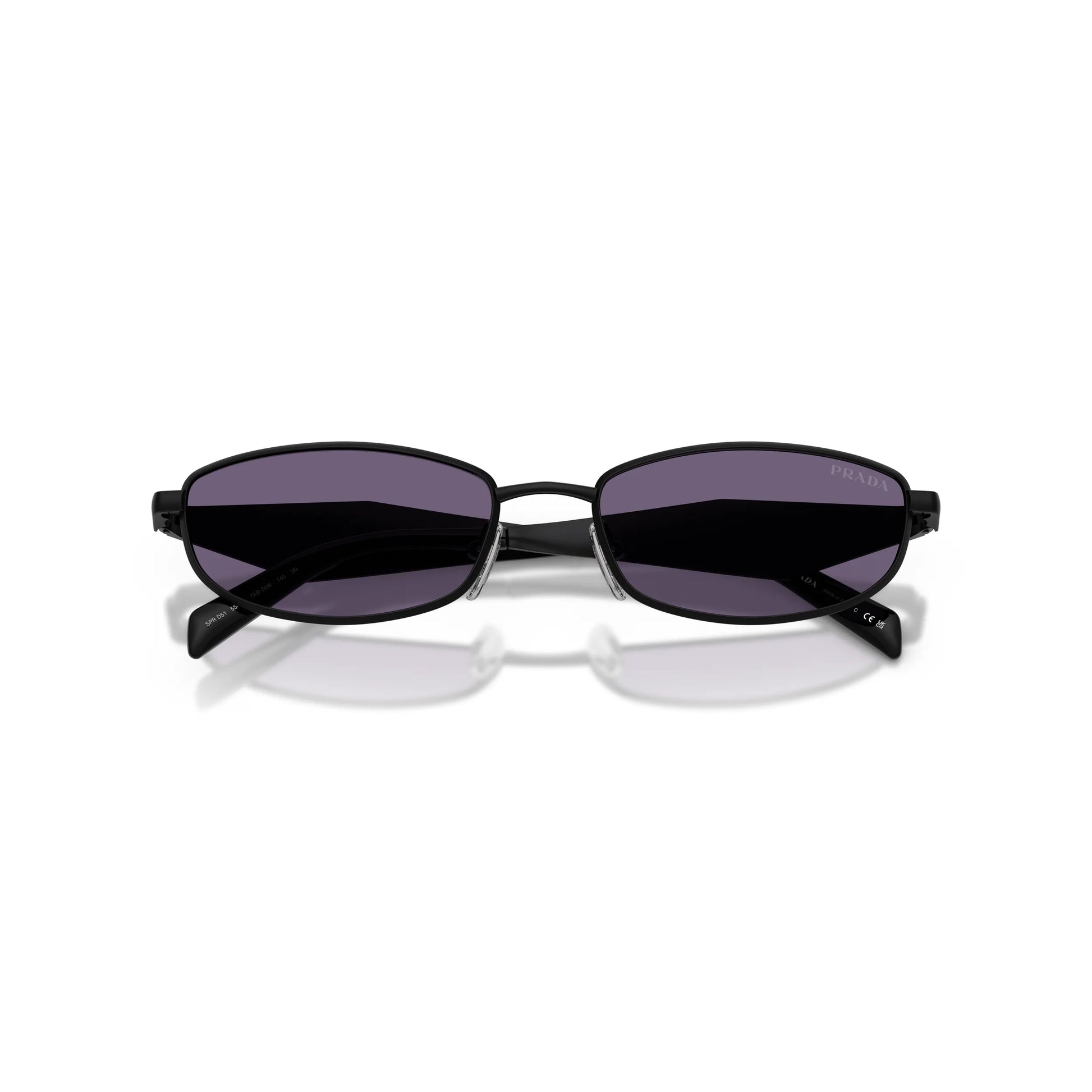Occhiali da sole Prada PR D51S 7AB70W Nero Satinato Mora ovali -dettagli2