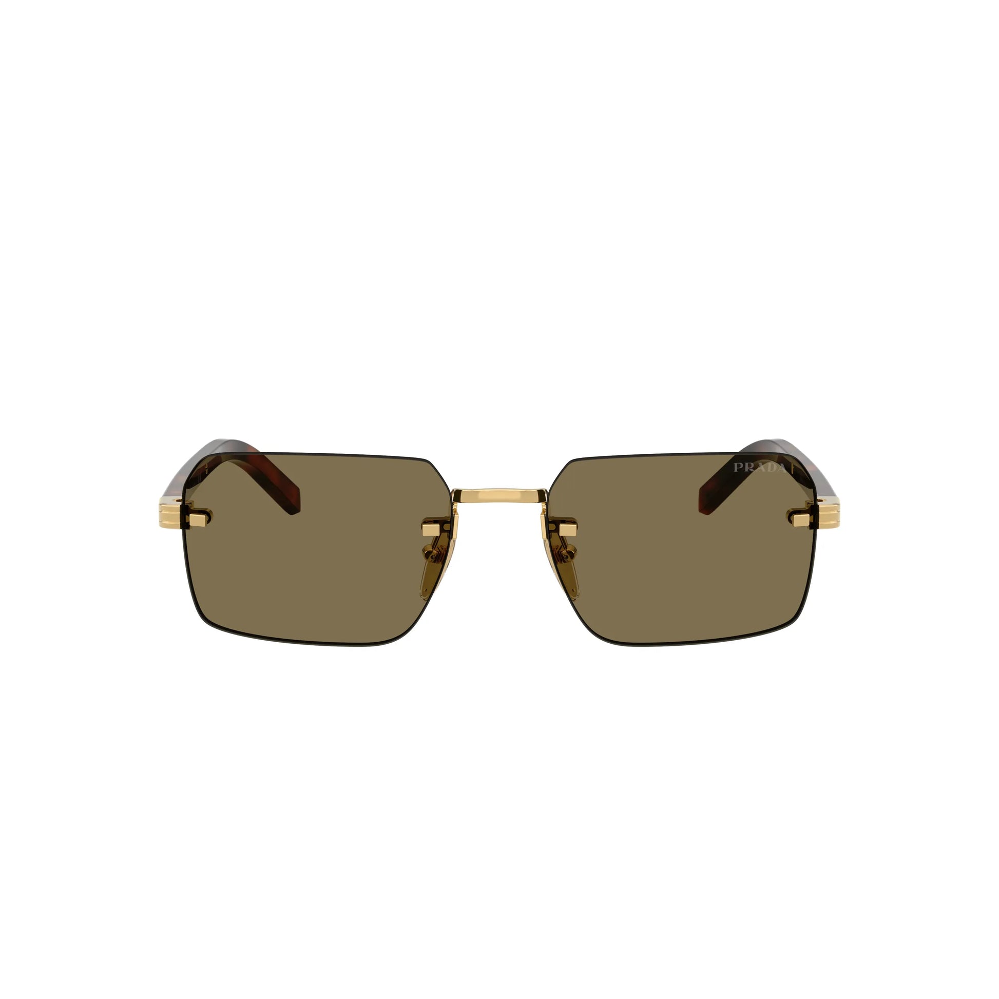 Occhiali da sole Prada PR D55S 5AK90F Gold Brown rettangolari