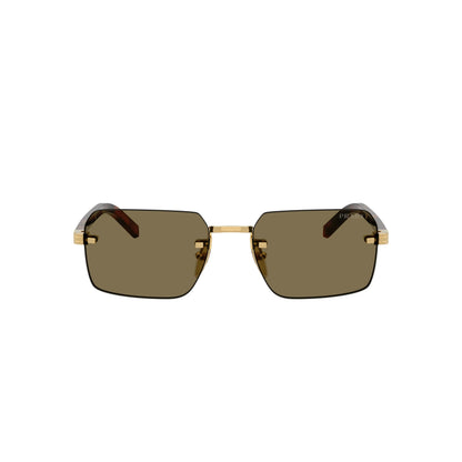 Occhiali da sole Prada PR D55S 5AK90F Gold Brown rettangolari