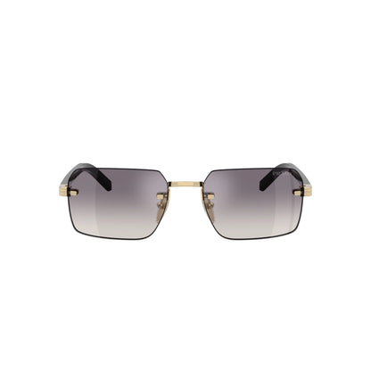 Occhiali da sole Prada PR D55S ZVN60W Oro Pallido Blu Specchiato Argento rettangolari
