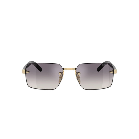 Occhiali da sole Prada PR D55S ZVN60W Oro Pallido Blu Specchiato Argento rettangolari