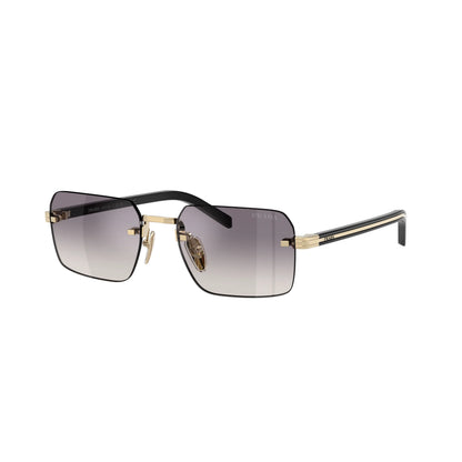 Occhiali da sole Prada PR D55S ZVN60W Oro Pallido Blu Specchiato Argento rettangolari -laterale