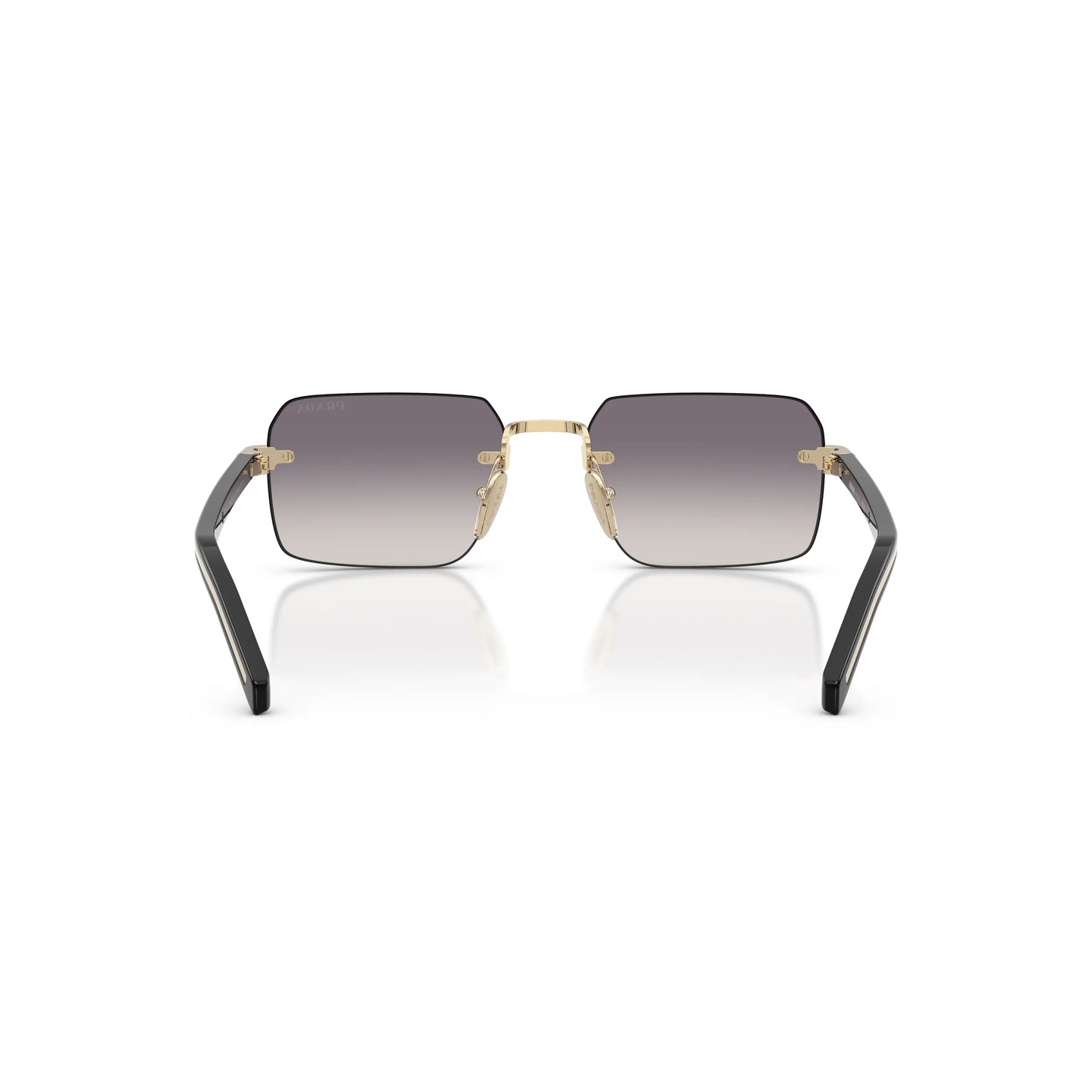 Occhiali da sole Prada PR D55S ZVN60W Oro Pallido Blu Specchiato Argento rettangolari -dettagli1