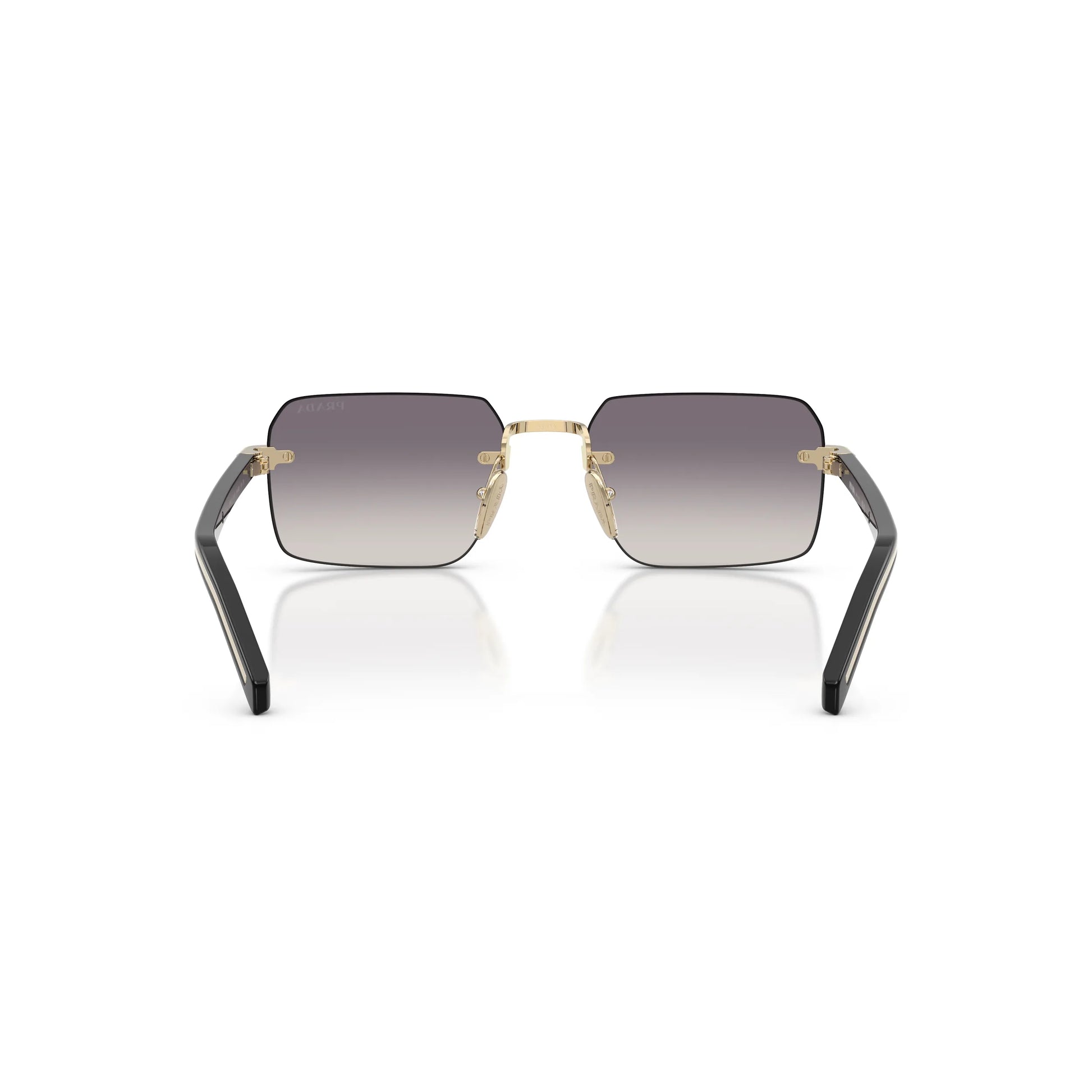 Occhiali da sole Prada PR D55S ZVN60W Oro Pallido Blu Specchiato Argento rettangolari -dettagli1
