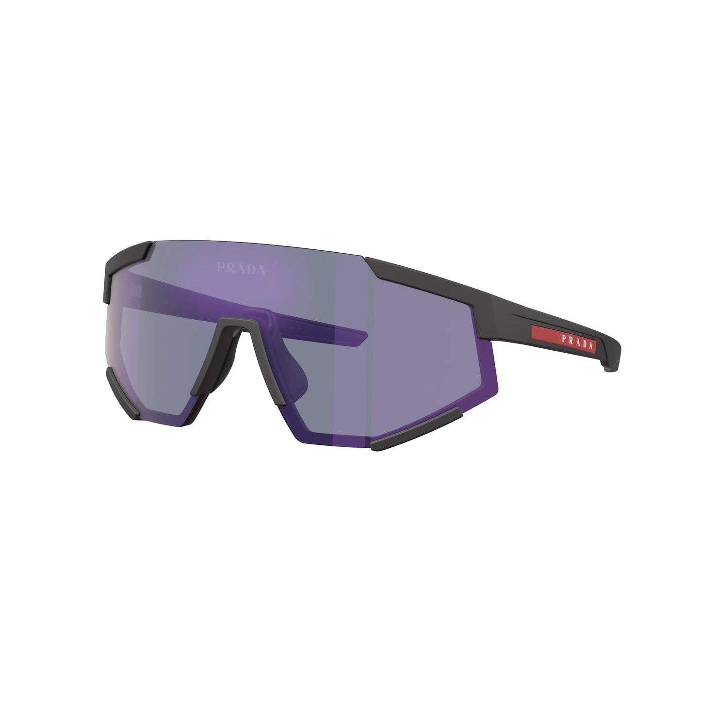 Occhiali da sole Prada Linea Rossa PS 04WS DG070A Black Rubber Blue Mirror -laterale