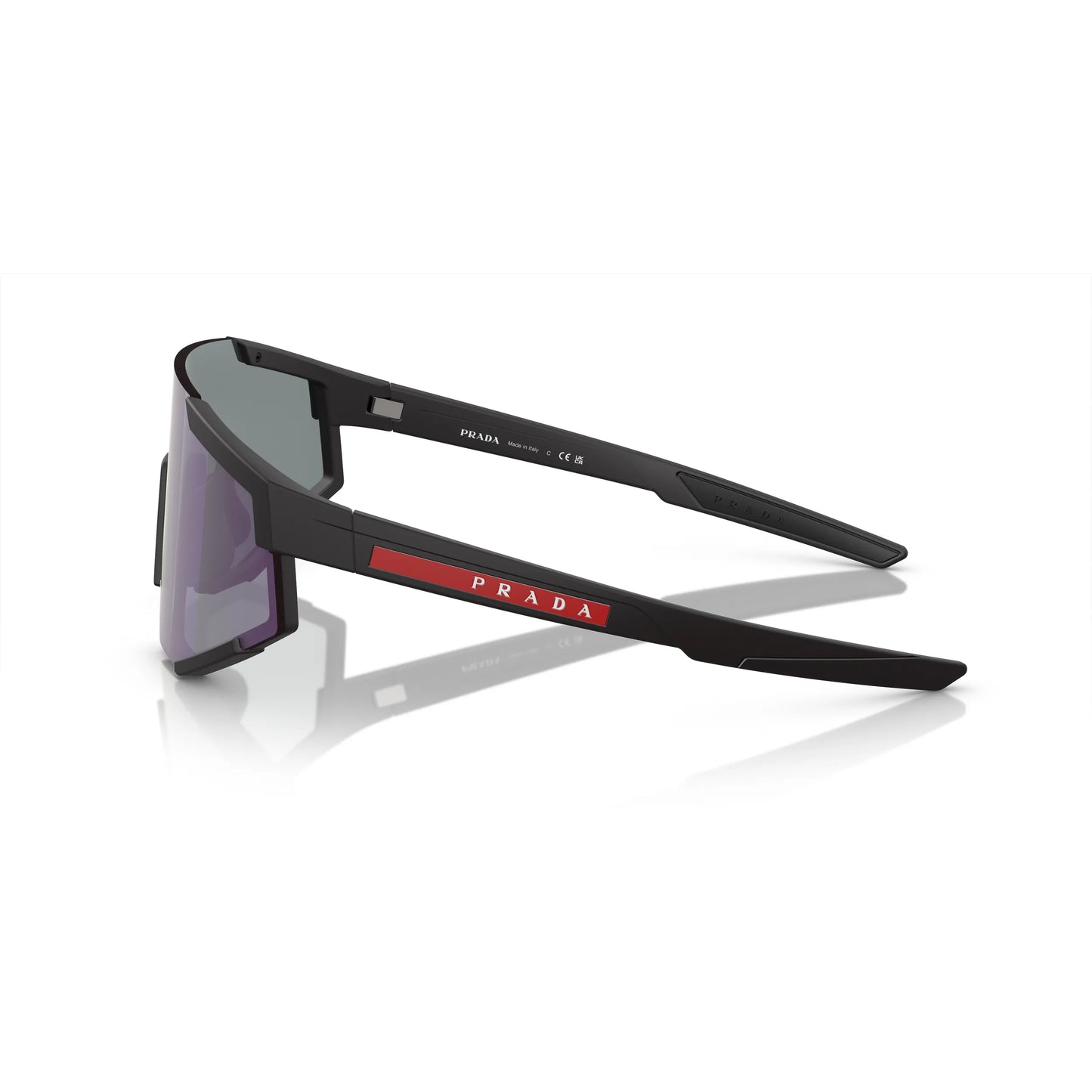 Occhiali da sole Prada Linea Rossa PS 04WS DG070A Black Rubber Blue Mirror -dettagli