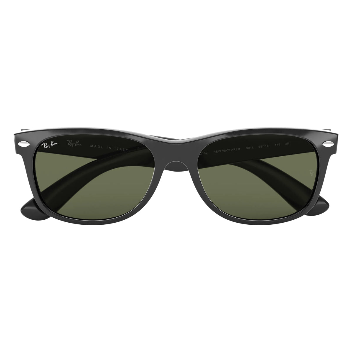 Occhiali da sole Ray-Ban New Wayfarer RB2132 901L Nero lucido rettangolare