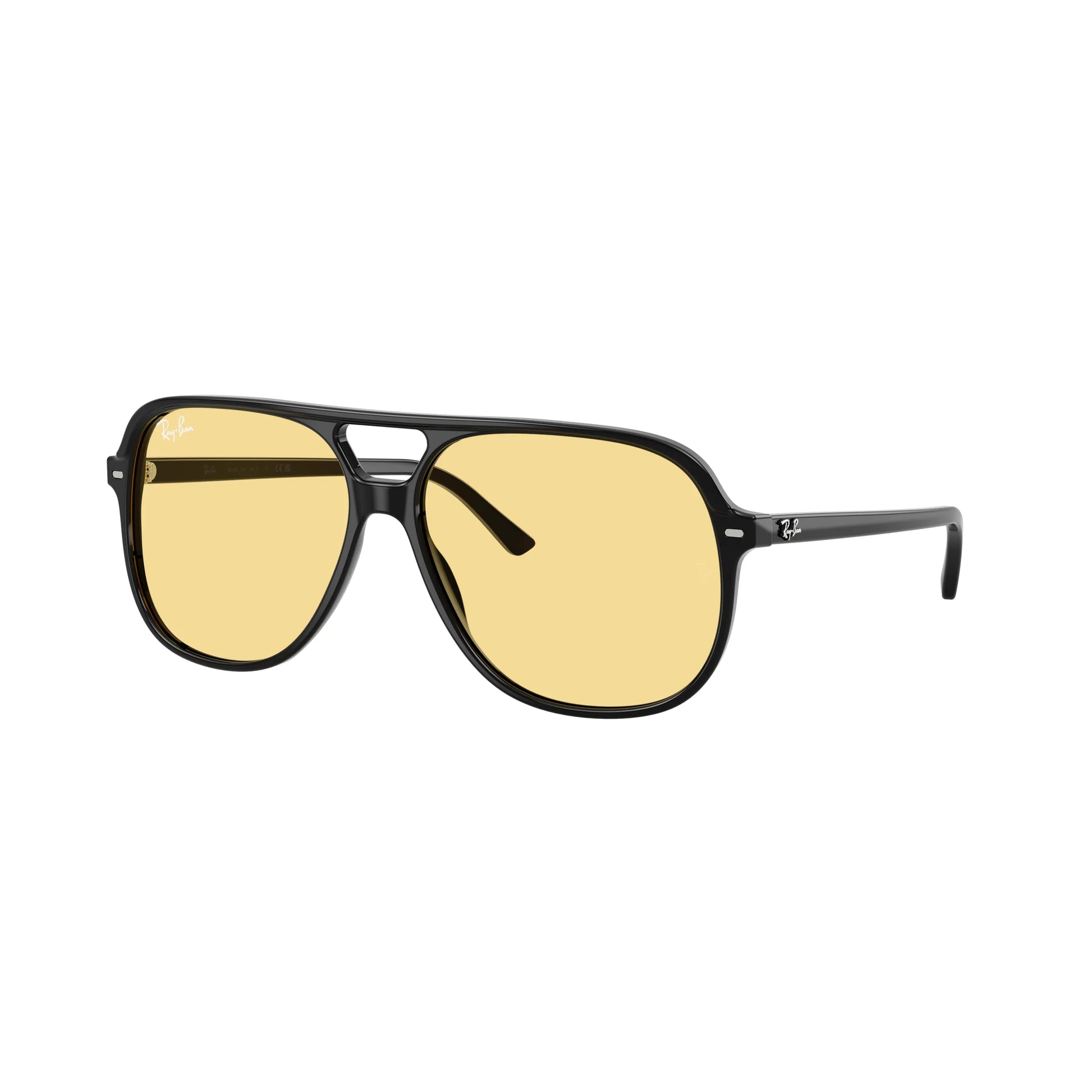Occhiali da sole Ray-Ban Bill RB2198 901/R6 Black Yellow oversize -laterale