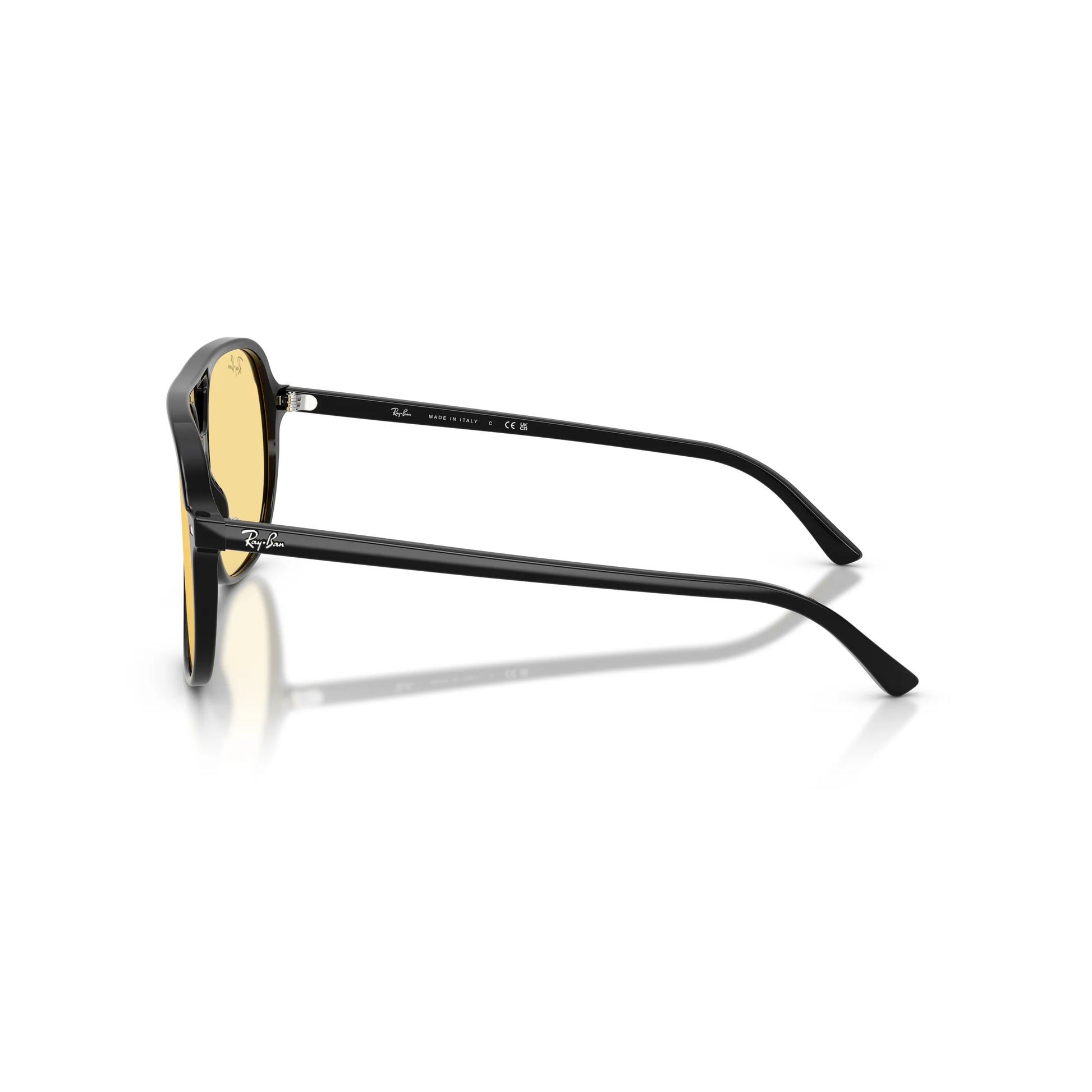 Occhiali da sole Ray-Ban Bill RB2198 901/R6 Black Yellow oversize -dettagli