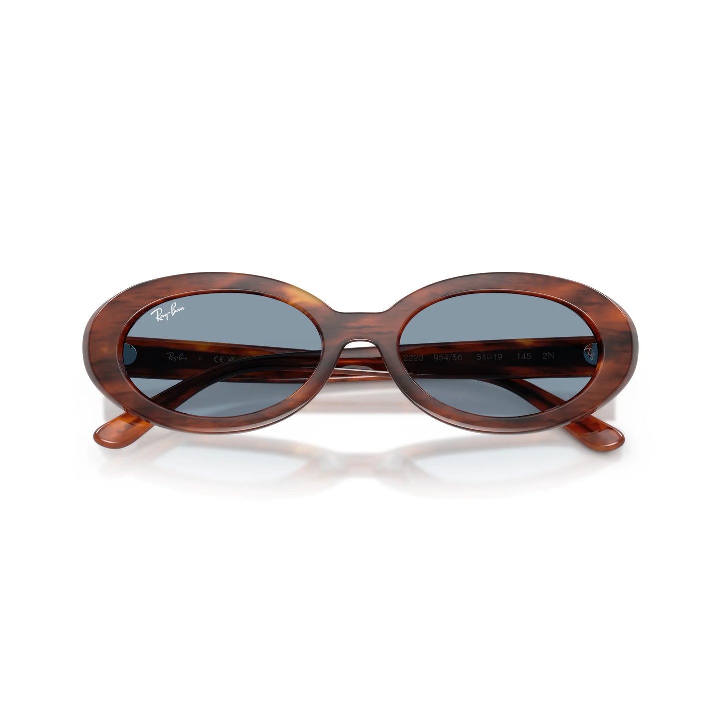 Occhiali da sole Ray-Ban RB2223 954/56 Striato Havana Blue ovali -dettagli2