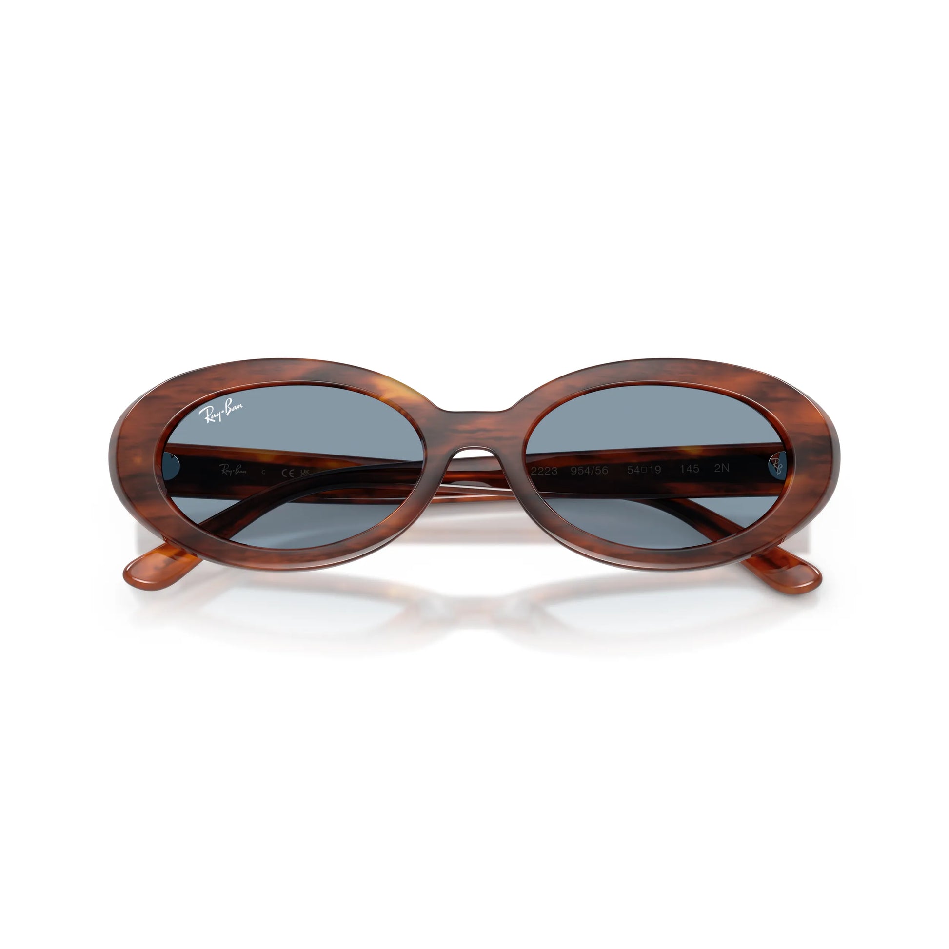 Occhiali da sole Ray-Ban RB2223 954/56 Striato Havana Blue ovali -dettagli2