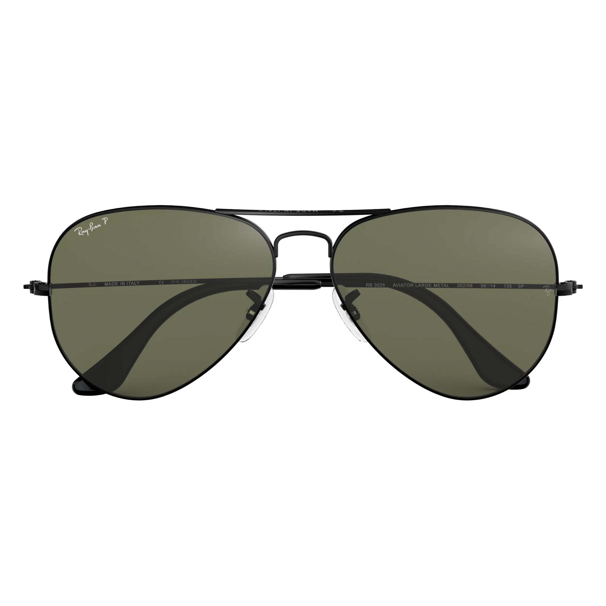 Occhiali da sole Ray-Ban Aviator Large Metal RB3025 002/58 Black Polarized -dettagli2