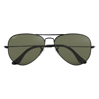 Occhiali da sole Ray-Ban Aviator Large Metal RB3025 002/58 Black Polarized -dettagli2