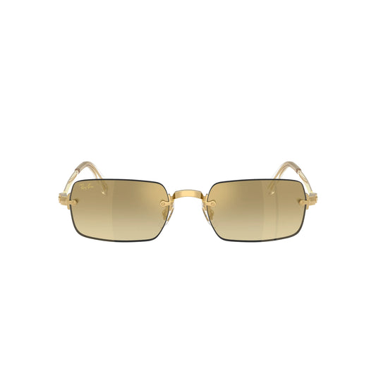 Occhiali da sole Ray-Ban RB3928 001/7I Gold Marrone Sfumato Oro a Specchio rettangolari