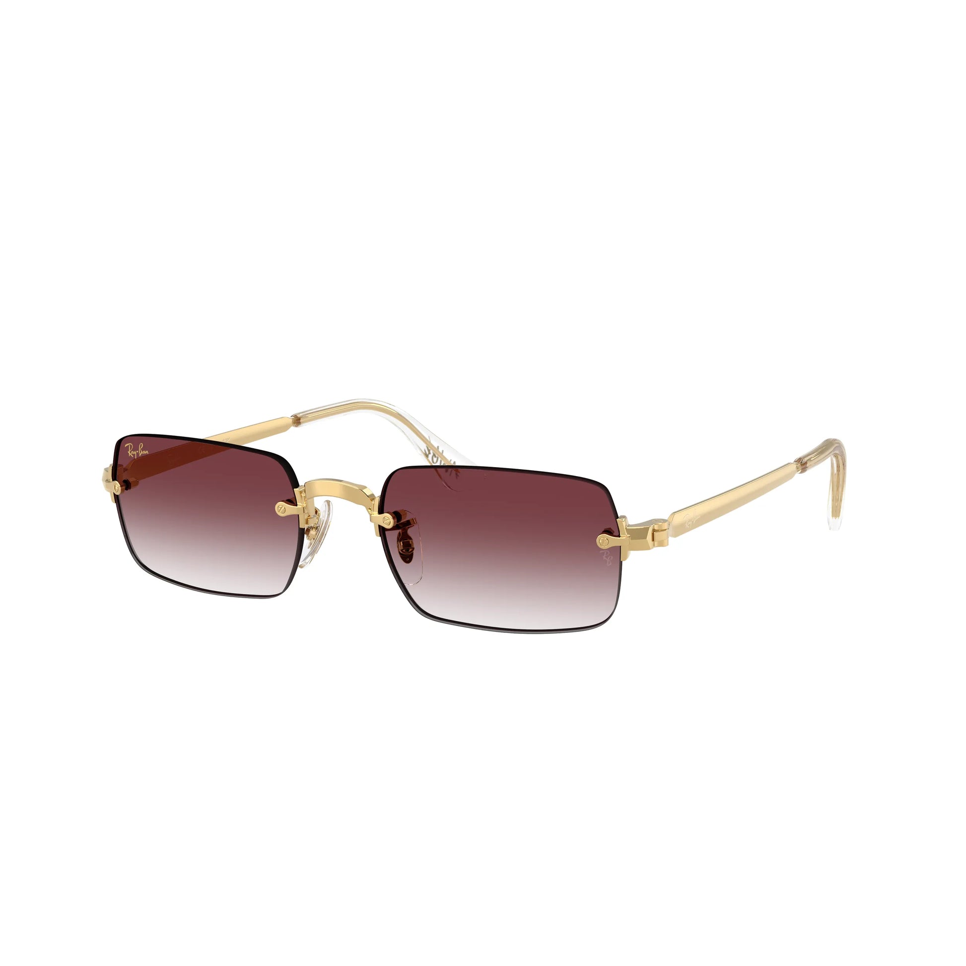 Occhiali da sole Ray-Ban RB3928 001/8H Gold Purple Gradient rettangolari -laterale