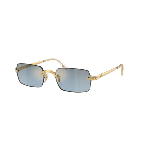 Occhiali da sole Ray-Ban RB3928 001/S2 Oro/ Blu sfumato rettangolare -laterale