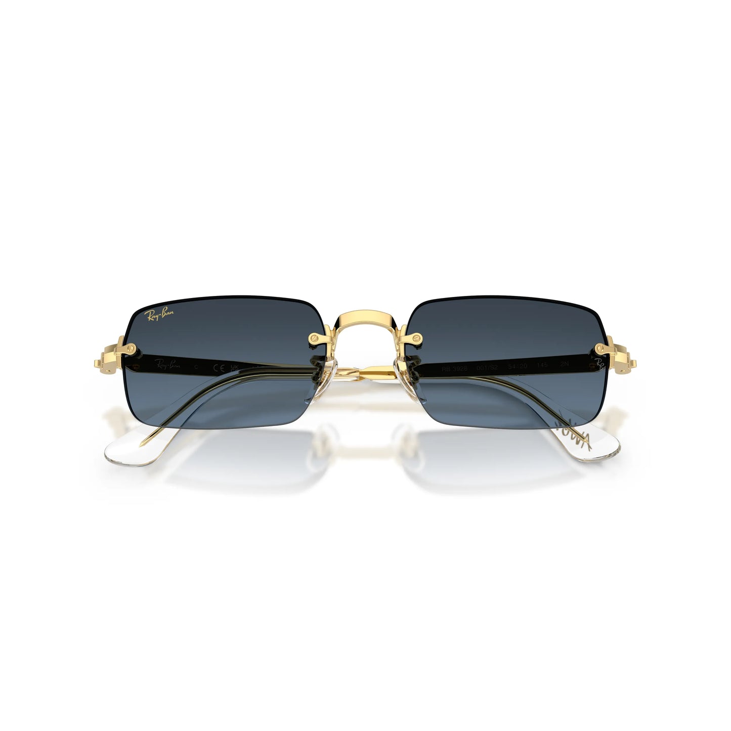 Occhiali da sole Ray-Ban RB3928 001/S2 Oro/ Blu sfumato rettangolare -dettagli2