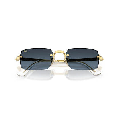 Occhiali da sole Ray-Ban RB3928 001/S2 Oro/ Blu sfumato rettangolare -dettagli2