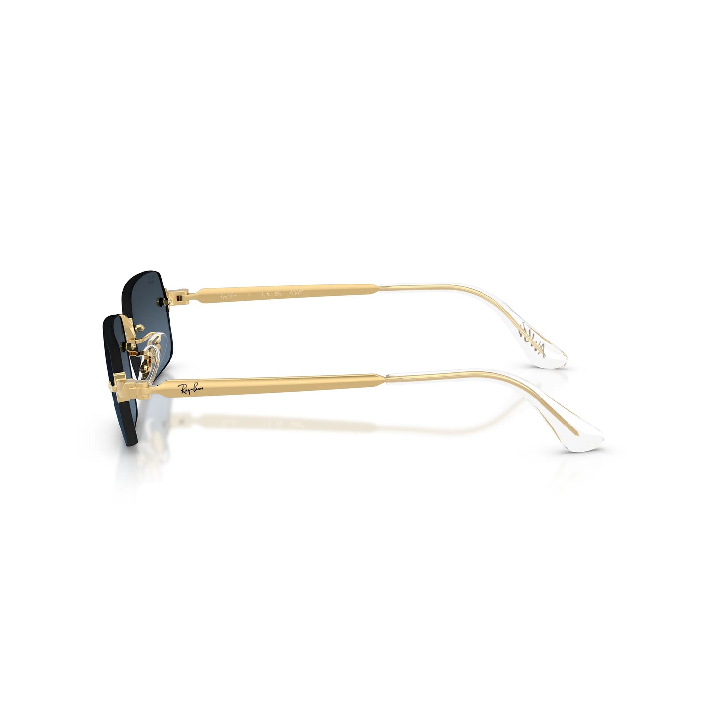 Occhiali da sole Ray-Ban RB3928 001/S2 Oro/ Blu sfumato rettangolare -dettagli