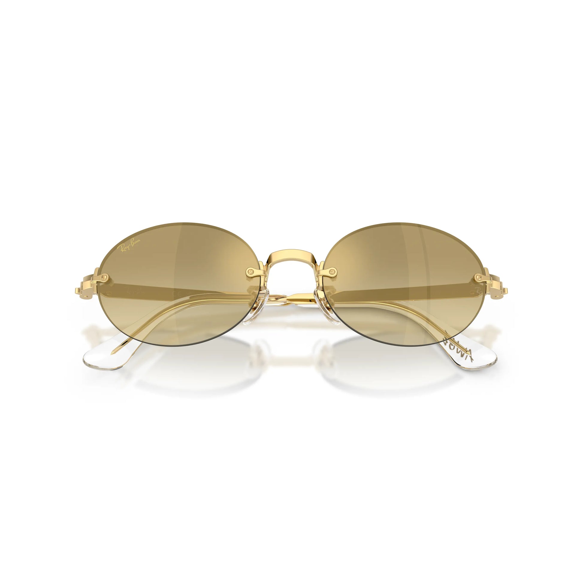 Occhiali da sole Ray-Ban A$AP Rocky RB3929 001/7I Gold Brown Mirror ovali -dettagli2