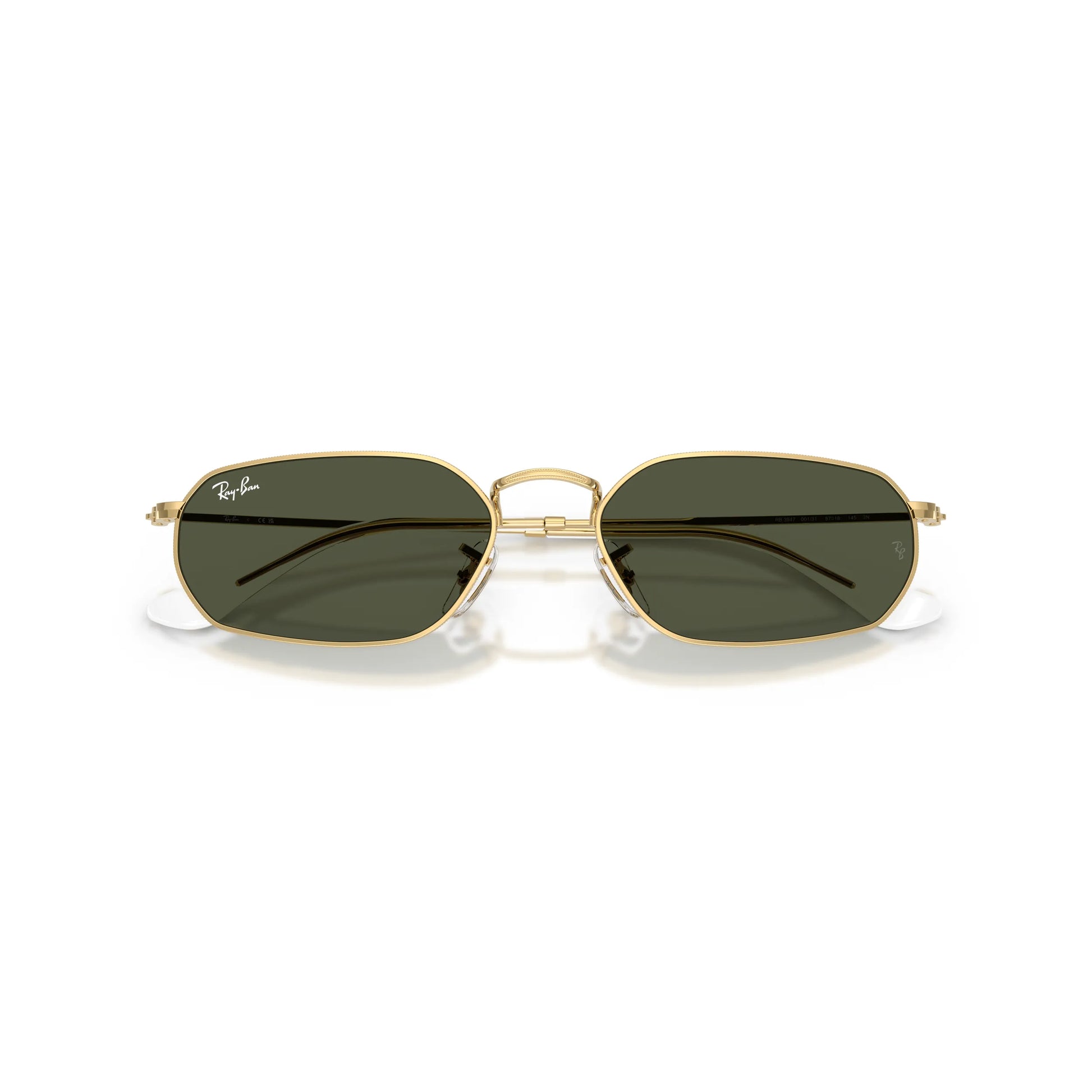 Occhiali da sole Ray-Ban RB3947 001/31 Gold Green geometrici -dettagli2