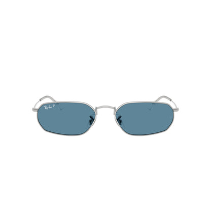 Occhiali da sole Ray-Ban RB3947 003/S2 Silver Blue Polarized geometrici