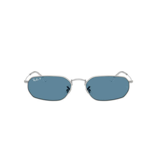 Occhiali da sole Ray-Ban RB3947 003/S2 Silver Blue Polarized geometrici